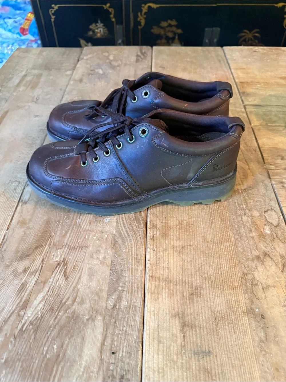 Dr. Martens Brown Leather Lace-Up Oxfords